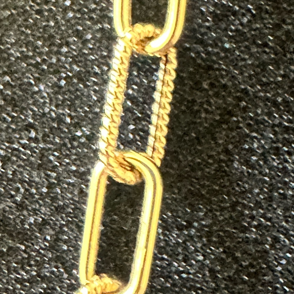 18k yellow gold paperclip chain necklace. Made in Italy. Stamped 750. - Picture 12 of 14